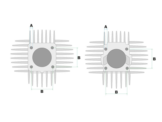 Cilinder Tomos A55 65cc (44mm) Airsal met cilinderkop  product